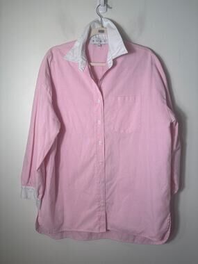 Buru Pink With White Collar Shirt/Dress Sz M/L